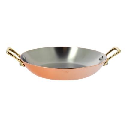 Měděná servírovací pánev s bronzovými uchy O 24 cm Inocuivre de Buyer