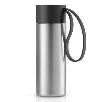 Nerezový termohrnek To Go s černým uzávěrem 0,35 l Eva Trio