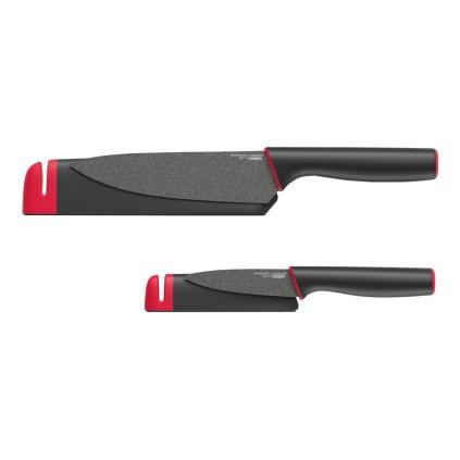 Sada nožů  SLICE&SHARPEN™ , sada 2 ks, kuchařský a loupací, s krytem s brousekm, Joseph Joseph
