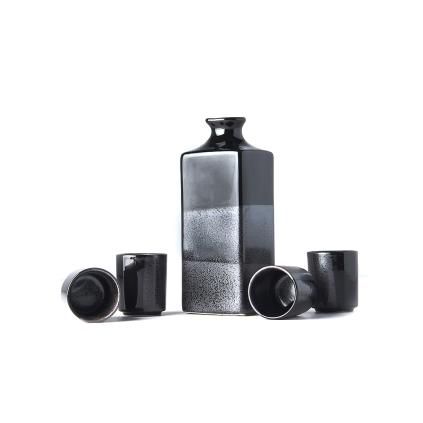 Souprava na saké GUNMETAL, sada 5 ks, MIJ