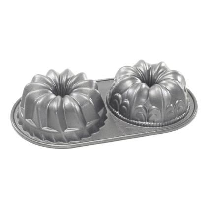 Forma na 2 malé bábovky Duet Bundt® stříbrná Nordic Ware