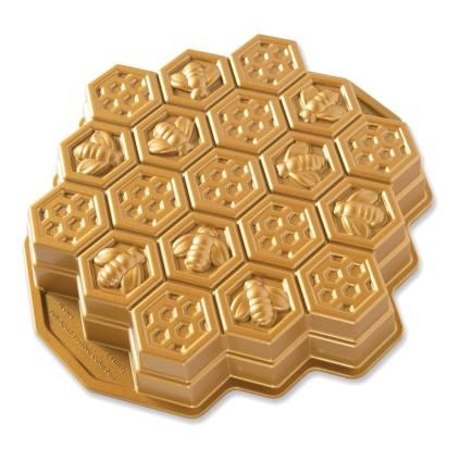 Forma na pečení HONEYCOMB PULL-APART BUNDT, včelí plástev, zlatá, Nordic Ware