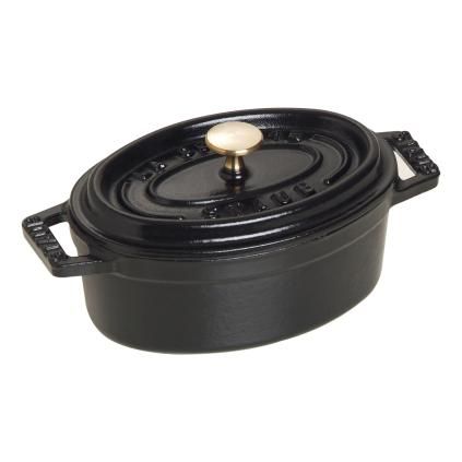 Hrnec 0,25 l, oválný, černá, litina, Staub