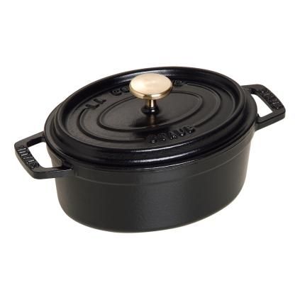 Hrnec 0,6 l, oválný, černá, litina, Staub