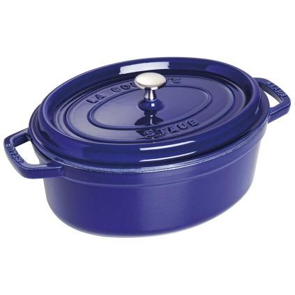 Hrnec 6,5 l, oválný, tmavě modrá, litina, Staub