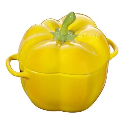 Hrnec 0,45 l, tvar papriky, žlutá, litina, Staub