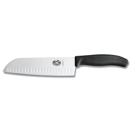 Santoku nůž 17 cm, s výbrusem, černá, Victorinox