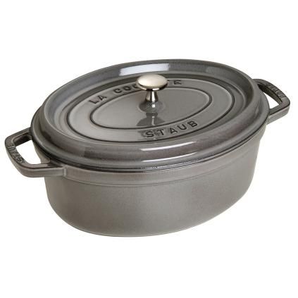 Hrnec 37 cm, 8 l, oválný, grafitově šedá, litina, Staub