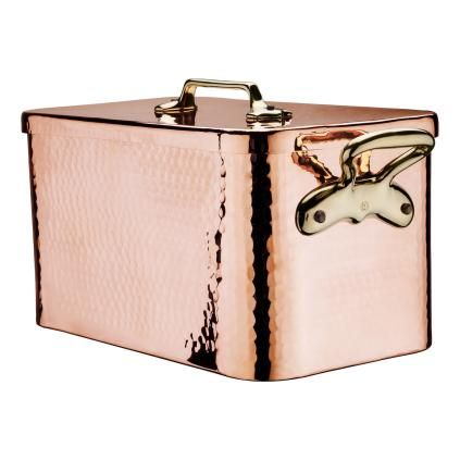 Obdélníkový měděný tepaný pekáč s poklicí 36 x 21 cm MAUVIEL