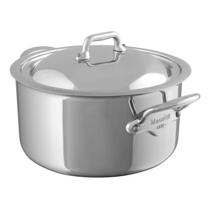 Hrnec 16 cm, 1,7 l, s nerezovými uchy a nerezovou poklicí, nerez, MAUVIEL