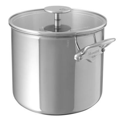 Hrnec 24 cm, 9,2 l, s nerezovými uchy a skleněnou poklicí, nerez, MAUVIEL