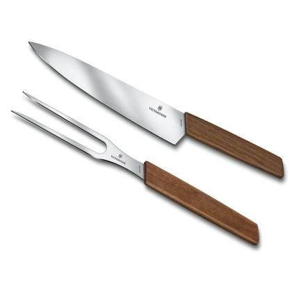 Porcovací nůž SWISS MODERN, sada 2 ks, s vidlicí, Victorinox