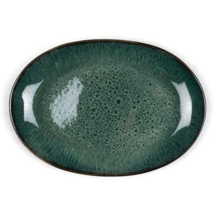 173147 ovalna servirovaci misa bitz cerna zelena 36x25 cm