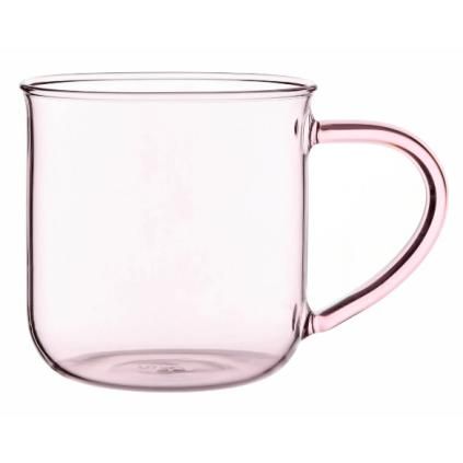 Hrnek na čaj MINIMA EVA 400 ml, růžová, sklo, Viva Scandinavia