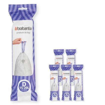 Sáčky do odpadkového koše D PERFECTFIT 15-20 l, sada 120 ks, Brabantia