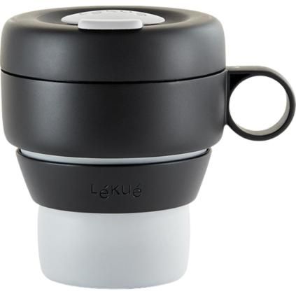 Cestovní termohrnek MUG TO GO 350 ml, šedá, Lékué