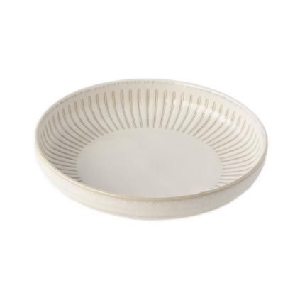 Jídelní talíř RIDGED ALABASTER 20,5 cm, s vysokým okrajem, MIJ