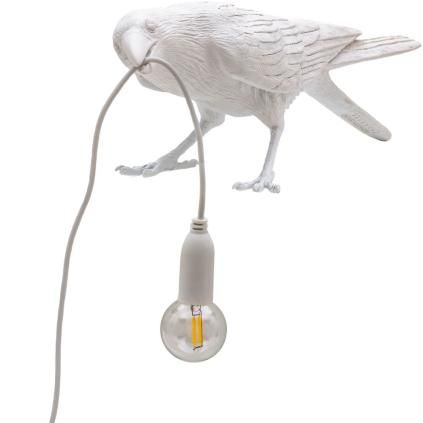 Stolní lampa BIRD PLAYING 33 cm, bílá, Seletti