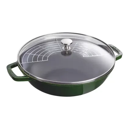 Wok 30 cm, bazalková, litina, Staub