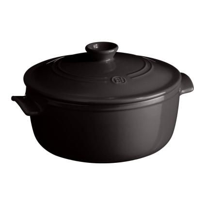 Hrnec FLAME 28 cm, 5 l, antracitová, keramika, Emile Henry