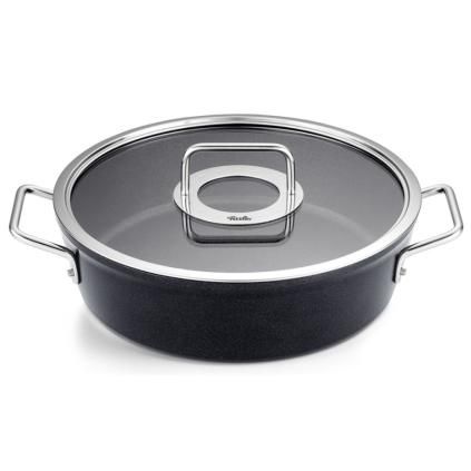 Kastrol ADAMANT 28 cm, 4,3 l, se skleněnou poklicí, nepřilnavý povrch, Fissler