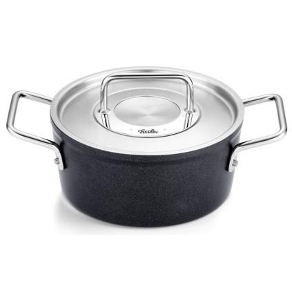 Kastrol ADAMANT 18 cm, 2 l, s nerezovou poklicí, nepřilnavý povrch, Fissler