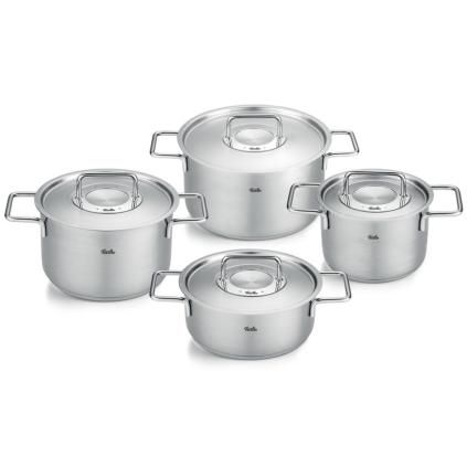 Sada hrnců PURE, nerezové poklice, sada 4 ks, nerez, Fissler