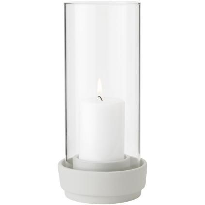 Svícen na kónickou svíčku HURRICANE 24 cm, písková, kamenina, Stelton