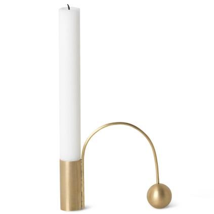 Svícen na kónickou svíčku BALANCE 11 cm, mosaz, ferm LIVING