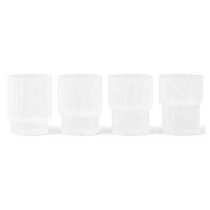 Sklenice na vodu RIPPLE 200 ml, sada 4 ks, bílá, ferm LIVING