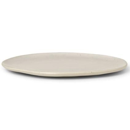 Jídelní talíř FLOW 27 cm, bílá, kamenina, ferm LIVING