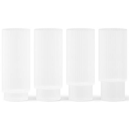 Sklenice na long drink RIPPLE 300 ml, sada 4 ks, bílá, ferm LIVING