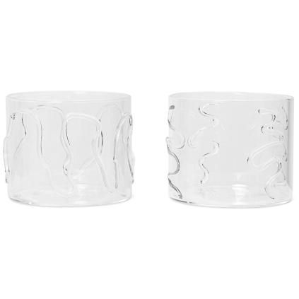 Sklenice na vodu DOODLE 200 ml, sada 2 ks, čirá, sklo, ferm LIVING