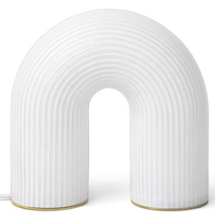 Přenosná stolní lampa VUELTA 22,5 cm, LED, bílá, sklo, ferm LIVING