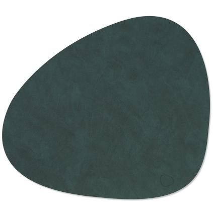 Prostírání CURVE NUPO 37 x 44 cm, tmavě zelená, kůže, LIND DNA
