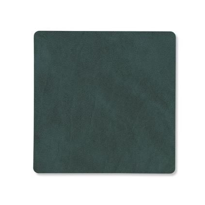 Podtácek SQUARE NUPO 10 x 10 cm, tmavě zelená, kůže, LIND DNA