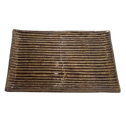Servírovací talíř CONTOUR 24 x 15 cm, jantarová, keramika, MIJ