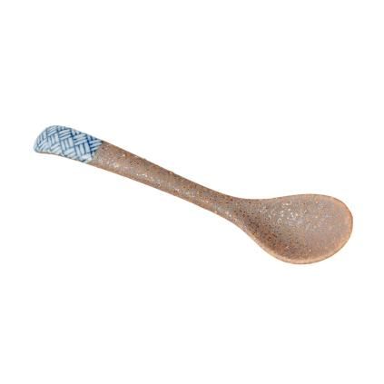 Jídelní lžíce BASKETWEAVE 12,5 cm, modrá, keramika, MIJ