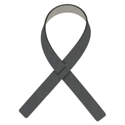 Kroužek na ubrousek FOLD NUPO 30 cm, sada 4 ks, antracitová / světle šedá, kůže, LIND DNA