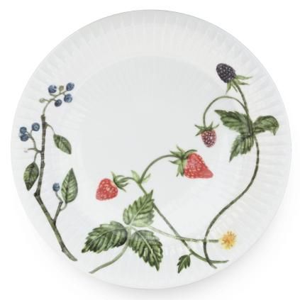 Dezertní talíř HAMMERSHOI SUMMER - SUMMER BERRIES 22 cm, bílá, porcelán, Kähler
