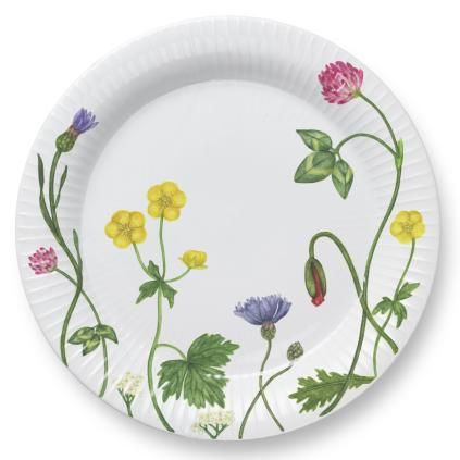 Dezertní talíř HAMMERSHOI SUMMER - WILD FLOWERS 22 cm, bílá, porcelán, Kähler