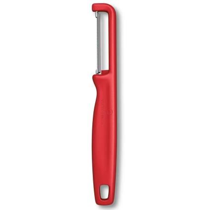 Škrabka na zeleninu IOTA 16 cm, zoubkované ostří, červená, plast, Victorinox