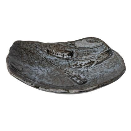 Jídelní talíř SHIRANAMI 22 x 18 cm, černá, keramika, MIJ