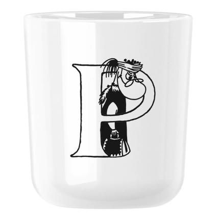 Plastový hrnek MOOMIN ABC 200 ml, písmeno P, bílá, RIG-TIG