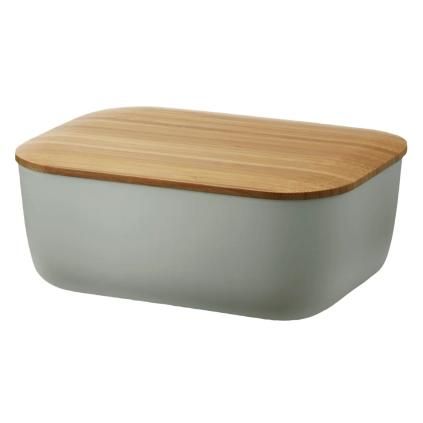Dóza na máslo BOX-IT 15 cm, teplá šedá, plast / bambus, RIG-TIG