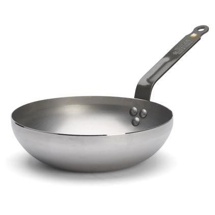 Wok MINERAL B 24 cm, s plochým dnem, uhlíková ocel, de Buyer