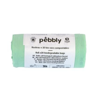 Sáčky do odpadkového koše NBA243, sada 20 ks, kompostovatelné, Pebbly