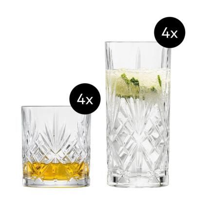 Sklenice na long drink SHOW 368 ml, se sklenicemi na whisky, sada 8 ks, Zwiesel Glas
