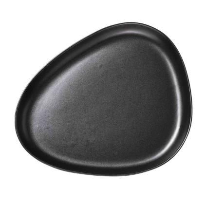 Servírovací talíř CURVE 35 cm, černá, kamenina, LIND DNA
