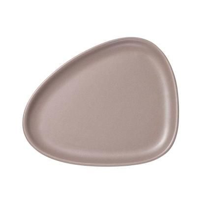 Snídaňový talíř CURVE 22 cm, teplá šedá, kamenina, LIND DNA